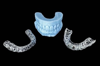 Clear Aligners against black background